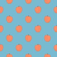 Orange apple , seamless pattern on a light blue background. vector
