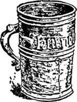 Tankard, vintage illustration. vector