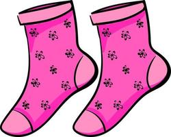 Pink socks, illustration, vector on white background