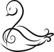 Tattoo of a swan, illustration, vector on white background.