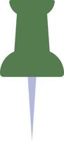 Office green pin, illustration, vector on white background.