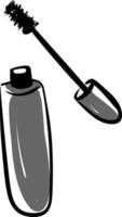 Mascara drawing, illustration, vector on white background.