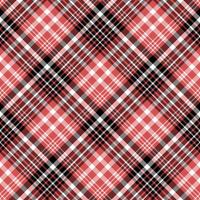 Seamless pattern in black, red and white colors for plaid, fabric, textile, clothes, tablecloth and other things. Vector image. 2