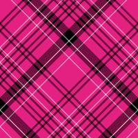 Seamless pattern in simple bright pink, black and white colors for plaid, fabric, textile, clothes, tablecloth and other things. Vector image. 2