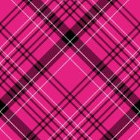 Seamless pattern in simple bright pink, black and white colors for plaid, fabric, textile, clothes, tablecloth and other things. Vector image. 2