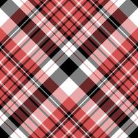 Seamless pattern in red, black and white colors for plaid, fabric, textile, clothes, tablecloth and other things. Vector image. 2