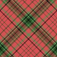 Seamless pattern in red, green and black colors for plaid, fabric, textile, clothes, tablecloth and other things. Vector image. 2