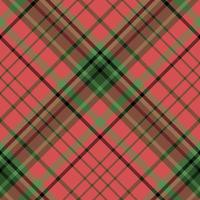 Seamless pattern in red, green and black colors for plaid, fabric, textile, clothes, tablecloth and other things. Vector image. 2