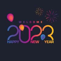 feliz año nuevo 2023 diseño de tipografía moderna, ilustración vectorial. vector