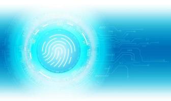 Fingerprint scanner icon and round button with metallic background.Vector illustration vector