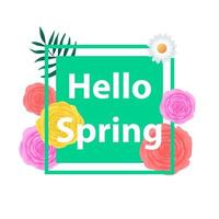 Spring background with beautiful colorful flower. vector