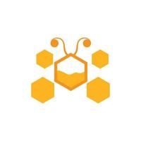 diseño de ilustración de icono de vector de abeja