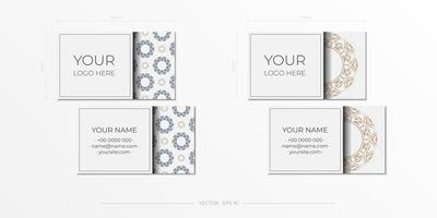 Business card mockup with ornate pattern vector