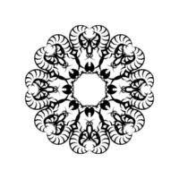 A black and white circular design with a circular pattern vector