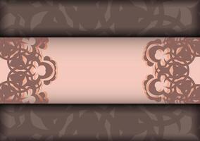 A brown and pink background with a floral pattern vector