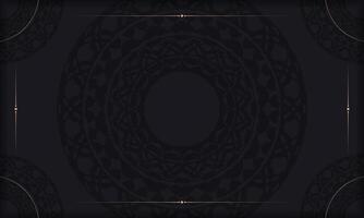 Baner in black with a luxurious pattern and space for text vector
