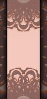Greeting card in pink color with an abstract pattern for your congratulations. vector
