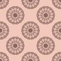 Seamless pink pattern with vintage ornament. vector