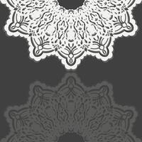 Postcard in black with a Greek white pattern for your congratulations. vector