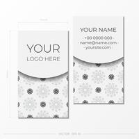 Business card template with snowflakes vector