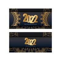 Two black and gold banners with the new year 2021 vector