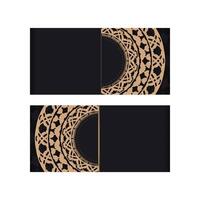 Brochure in black with brown luxury pattern vector