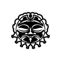 Maori traditional mask. Polynesian tattoo styled mask. Vector illustration.