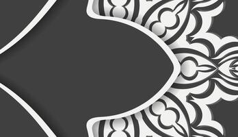 Baner of black color with abstract white pattern for design under the text vector