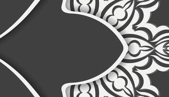 Baner of black color with abstract white pattern for design under the text vector