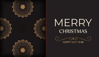 Greeting flyer Merry Christmas and Happy New Year white color with winter ornament. vector