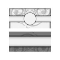 Two business cards with a white background and a black design vector