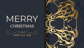 Christmas card with gold and black design vector