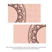 Congratulatory Brochure in pink color with an antique ornament for your congratulations. vector