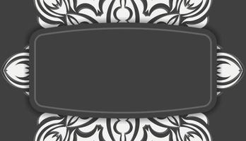 Black banner with vintage white ornamentation and logo space vector