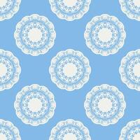 Quatrefoil geometric seamless pattern, background, vector illustration in mint blue, soft turquoise color and white.