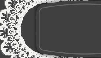 Black background with Indian white ornaments and place under your text vector