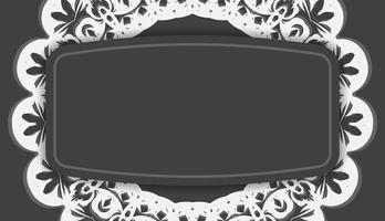 Black banner with Indian white pattern and place under your text vector