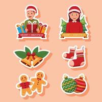 Christmas Stickers Collection vector