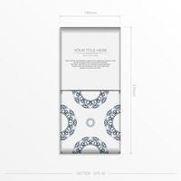 A business card with a blue and white pattern vector