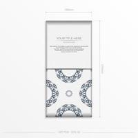 Luxurious Design of a postcard in White color with patterns. Vector invitation card with place for your text and abstract ornament.