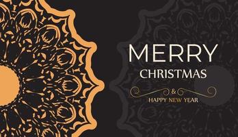 Merry Christmas and Happy New Year white color with winter pattern. vector