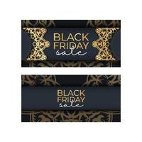 Celebratory advertising for black friday sales dark blue with geometric pattern vector