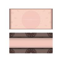 Two pink and brown banners with lace patterns vector