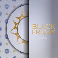 Beige black friday sale poster with geometric ornament vector