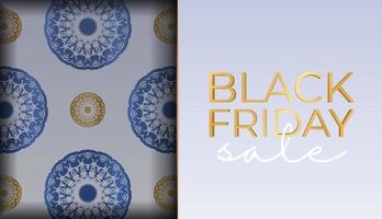 Beige black friday sale advertisement with vintage ornament vector