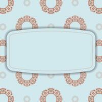 Brochure in aquamarine color with luxurious coral pattern prepared for typography. vector