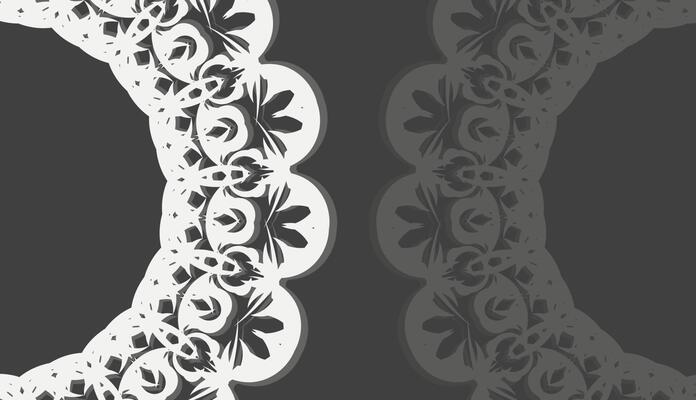 Black background with abstract white ornaments and place for your text