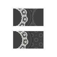 Business card in black with a luxurious white pattern for your personality. vector