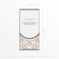 Luxurious Vector Design Postcard White Colors With Patterns. Invitation card design with space for your text and abstract ornament.