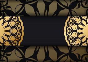Black brochure with luxurious brown pattern for your congratulations. vector